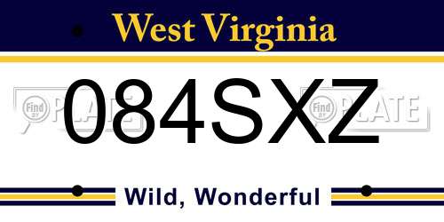 084SXZ West Virginia License Plate