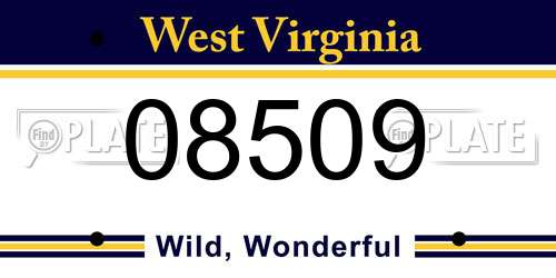 08509 West Virginia License Plate