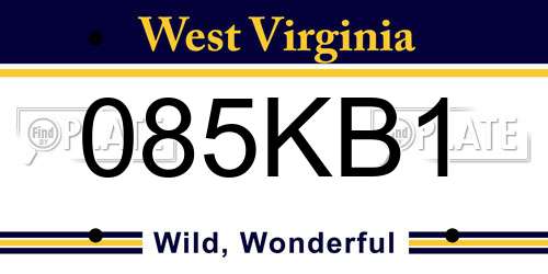 085KB1 West Virginia License Plate