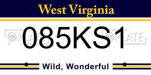 085KS1 West Virginia License Plate