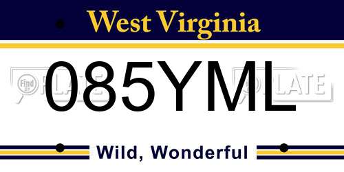 085YML West Virginia License Plate