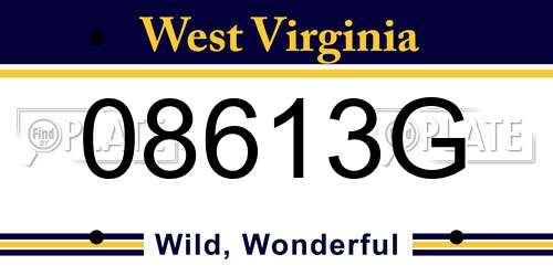 08613G West Virginia License Plate
