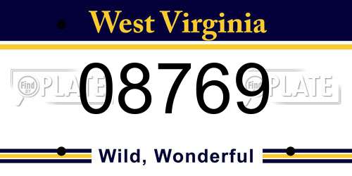 08769 West Virginia License Plate