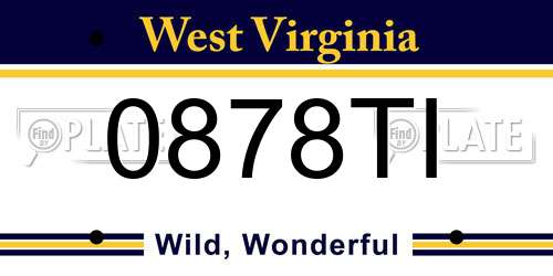 0878TI West Virginia License Plate