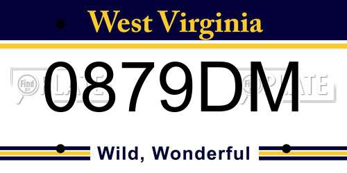 0879DM West Virginia License Plate