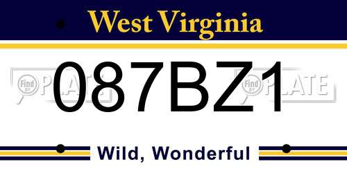 087BZ1 West Virginia License Plate