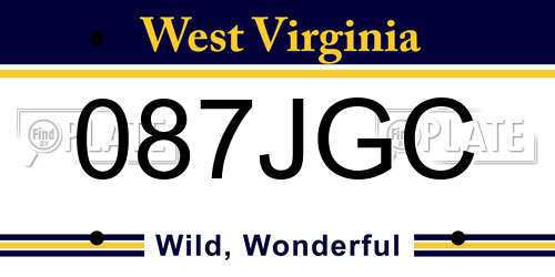 087JGC West Virginia License Plate