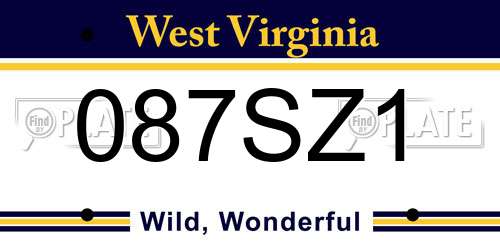087SZ1 West Virginia License Plate