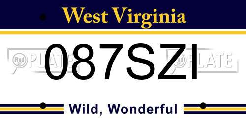 087SZI West Virginia License Plate