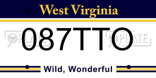087TTO West Virginia License Plate
