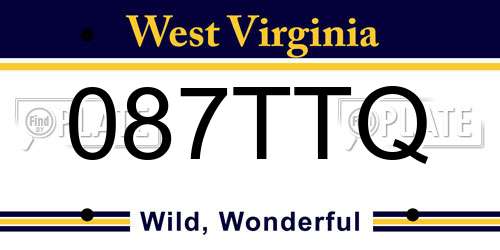 087TTQ West Virginia License Plate
