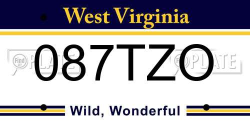 087TZO West Virginia License Plate