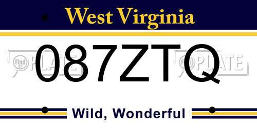 087ZTQ West Virginia License Plate