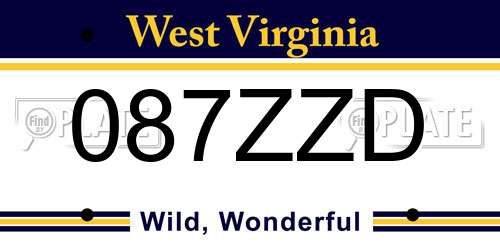 087ZZD West Virginia License Plate