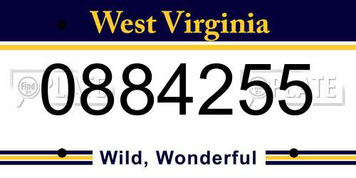 0884255 West Virginia License Plate