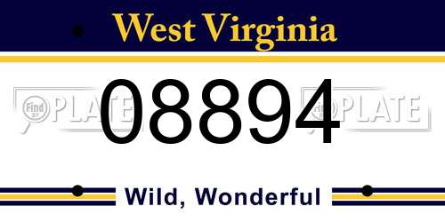 08894 West Virginia License Plate
