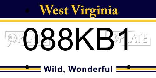 088KB1 West Virginia License Plate
