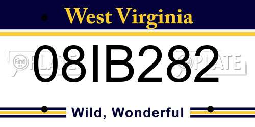 08IB282 West Virginia License Plate