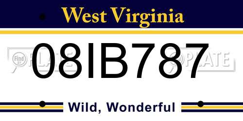 08IB787 West Virginia License Plate