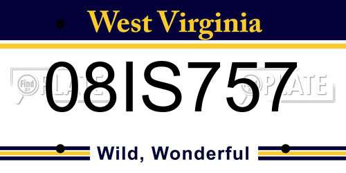 08IS757 West Virginia License Plate