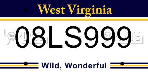 08LS999 West Virginia License Plate