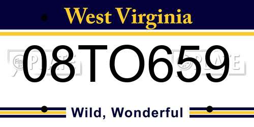 08TO659 West Virginia License Plate