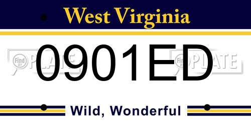 0901ED West Virginia License Plate