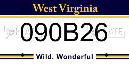 090B26 West Virginia License Plate