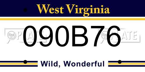 090B76 West Virginia License Plate