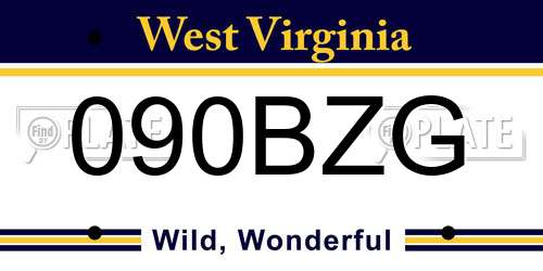 090BZG West Virginia License Plate