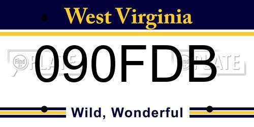 090FDB West Virginia License Plate