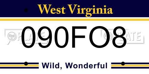 090FO8 West Virginia License Plate