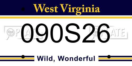 090S26 West Virginia License Plate