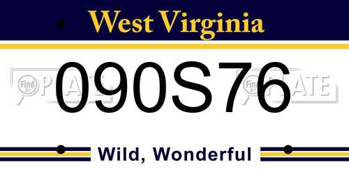 090S76 West Virginia License Plate