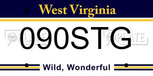090STG West Virginia License Plate