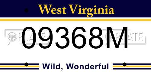 09368M West Virginia License Plate