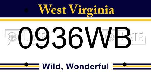 0936WB West Virginia License Plate