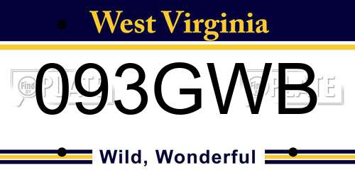 093GWB West Virginia License Plate