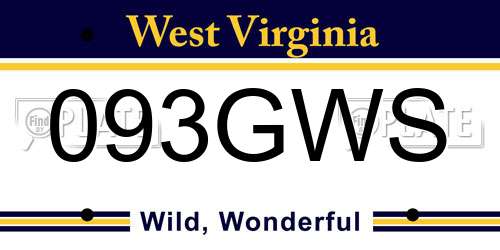 093GWS West Virginia License Plate