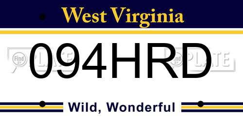 094HRD West Virginia License Plate