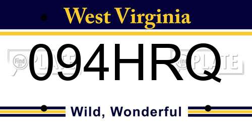 094HRQ West Virginia License Plate