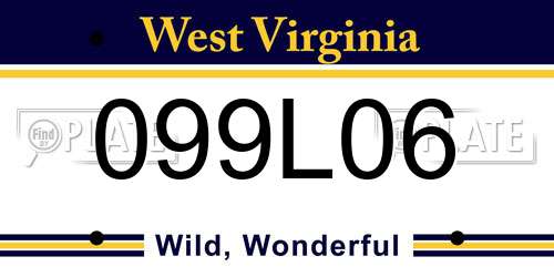099L06 West Virginia License Plate