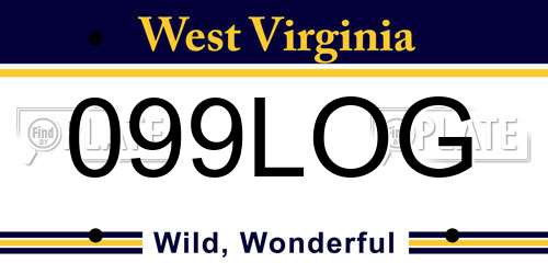 099LOG West Virginia License Plate