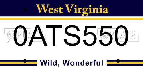0ATS550 West Virginia License Plate
