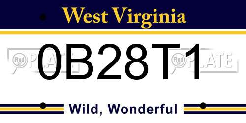0B28T1 West Virginia License Plate