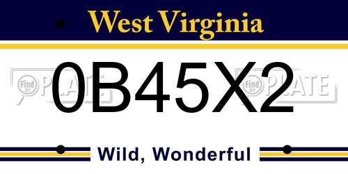 0B45X2 West Virginia License Plate