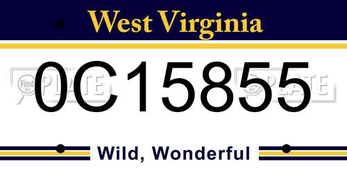 0C15855 West Virginia License Plate