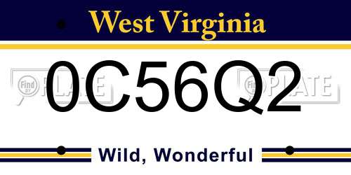 0C56Q2 West Virginia License Plate
