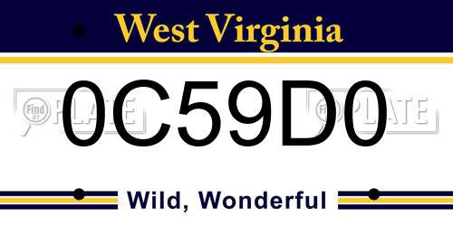0C59D0 West Virginia License Plate