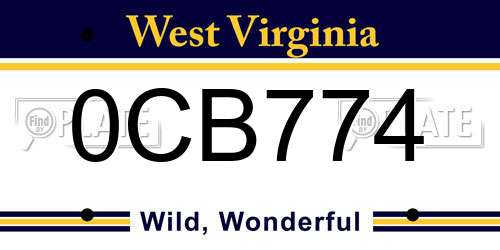 0CB774 West Virginia License Plate